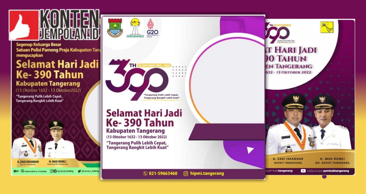 Twibbon HUT Kabupaten Tangerang 2022 ke-390 Tahun
