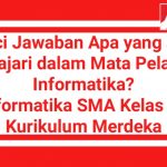 yang akan Dipelajari dalam Mata Pelajaran Informatika